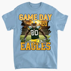 Custom Photo Football Game Day - Personalized T-Shirt, Gift for Player, Gifts for Him