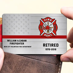 Personalized Firefighter Custom Department & Name Aluminum Wallet Card