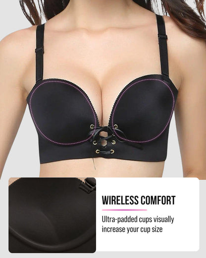 Instant Boost Lace-Up Padded Push Up Bra