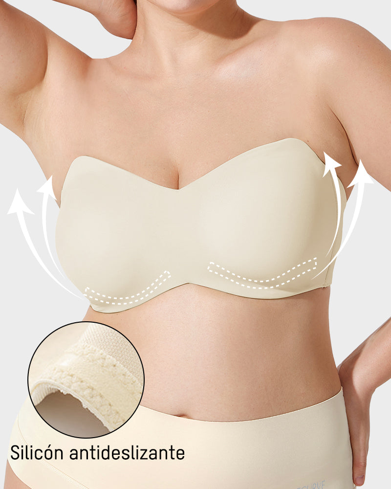 Sujetador Bandeau Convertible con Soporte Total y Antideslizante