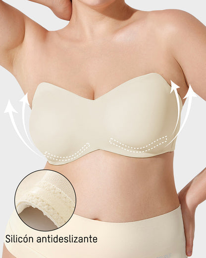 Sujetador Bandeau Convertible con Soporte Total y Antideslizante