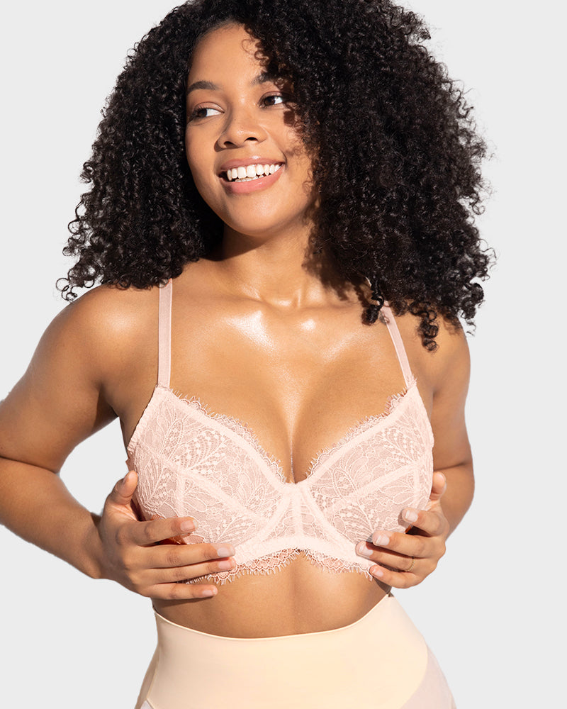 Comfort Unlined Lace Underwire Push Up Bra