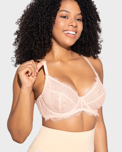 Comfort Unlined Lace Underwire Push Up Bra