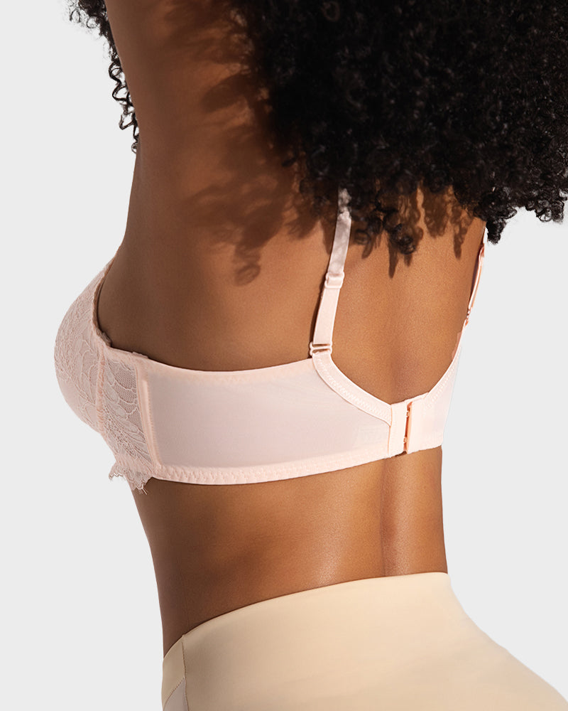 Sujetador Push-Up de Encaje Sin Forro con Aros de Comodidad