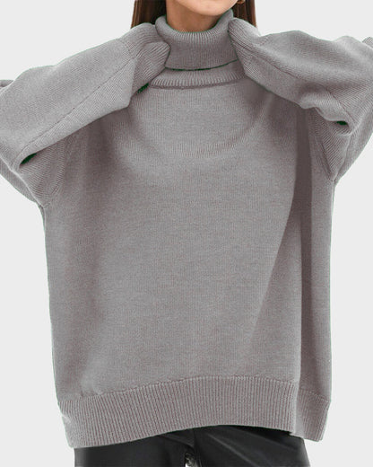 Cozy Turtleneck Knit Pullover Sweater
