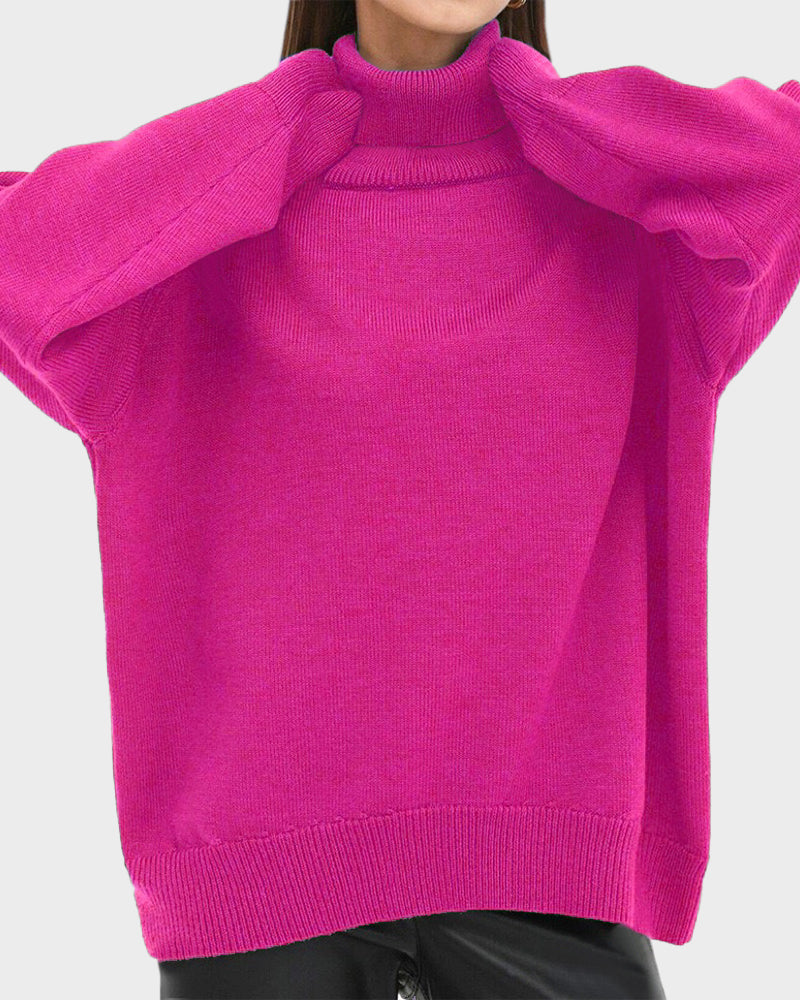 Cozy Turtleneck Knit Pullover Sweater