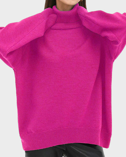 Cozy Turtleneck Knit Pullover Sweater