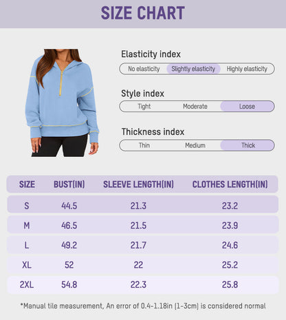 Cropped Half-Zip Hoodie with Contrast Stitching