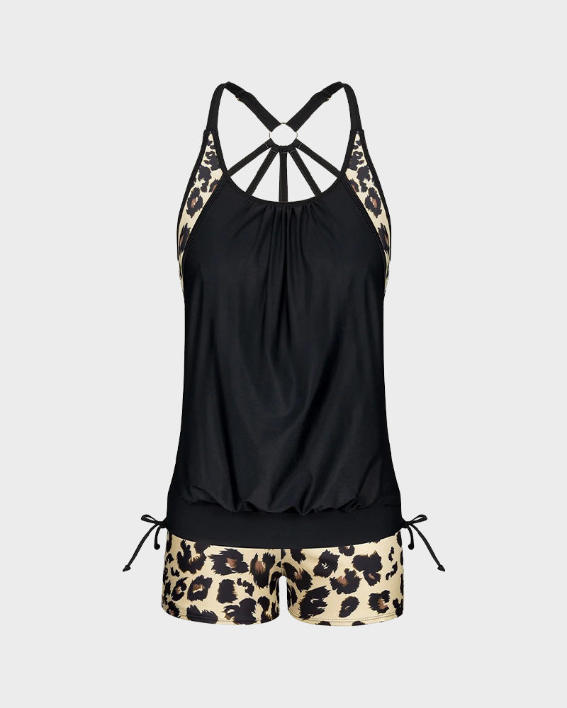 Flattering Two-Piece Tankini Swimsuit