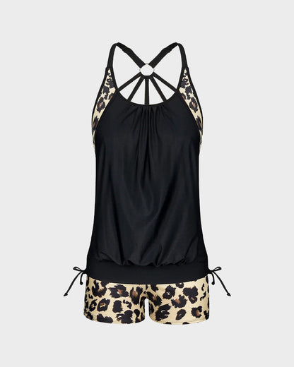 Flattering Two-Piece Tankini Swimsuit