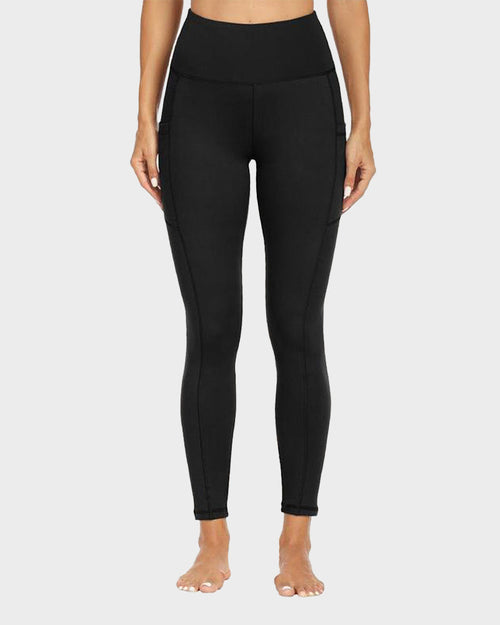 Fleece-Lined High-Waist Leggings with Pockets