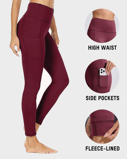 Fleece-Lined High-Waist Leggings with Pockets