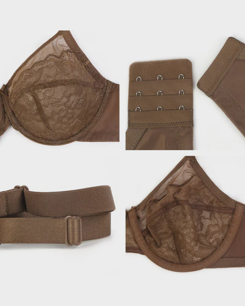 Sujetador Minimizer de Encaje con Cobertura Total - Pétalo