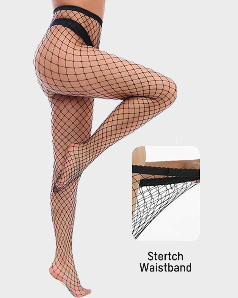 High-Waist Classic Fishnet Pantyhose – 4 Mesh Styles