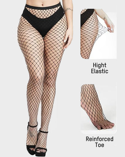 High-Waist Classic Fishnet Pantyhose – 4 Mesh Styles