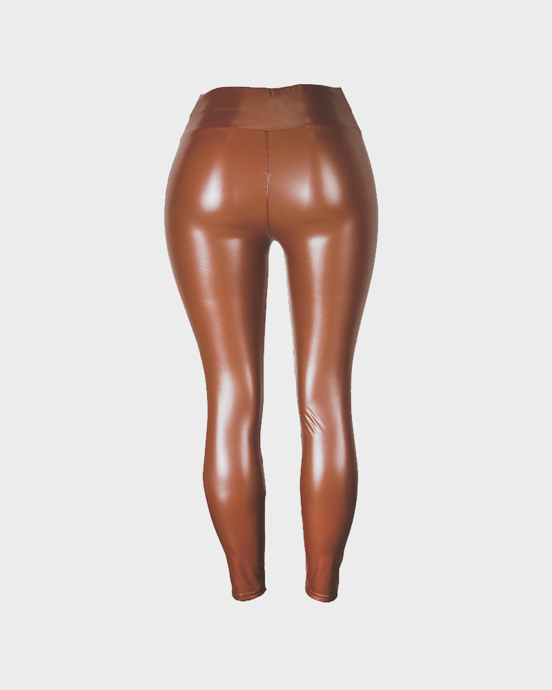 High-Waist Faux Leather Leggings
