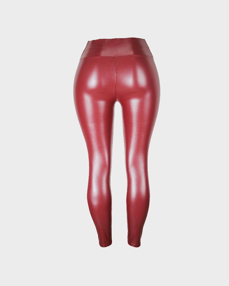 High-Waist Faux Leather Leggings