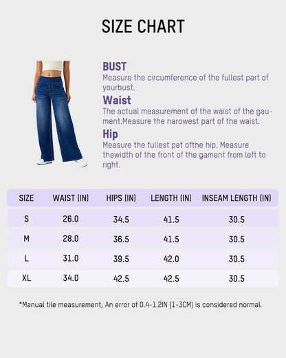 High-Waist Stretchy Wide-Leg Jeans