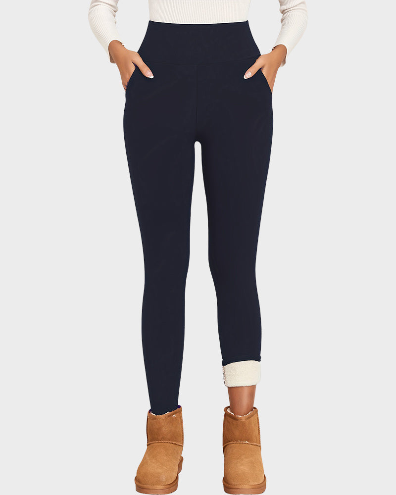 High Waist Pocket Thermal Lined Leggings