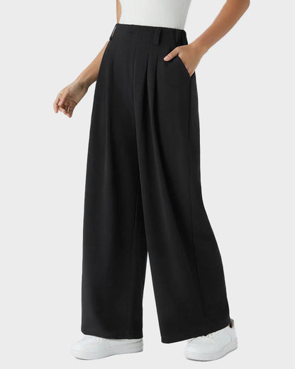 High Waisted Waffle Knit Wide Leg Pants