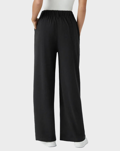 High Waisted Waffle Knit Wide Leg Pants