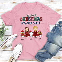 Christmas Pajama Couple - Personalized Custom Unisex T-shirt