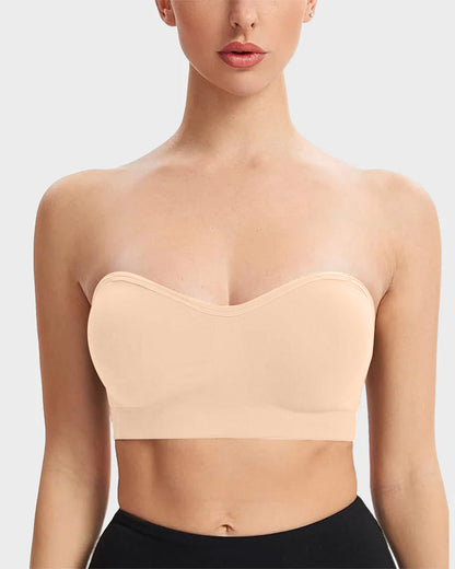 Brasier strapless sin varilla, sin costuras y antideslizante