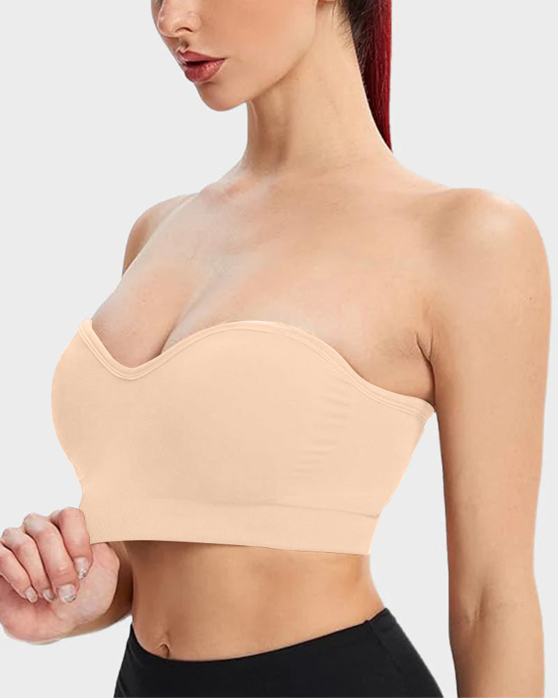 Brasier strapless sin varilla, sin costuras y antideslizante