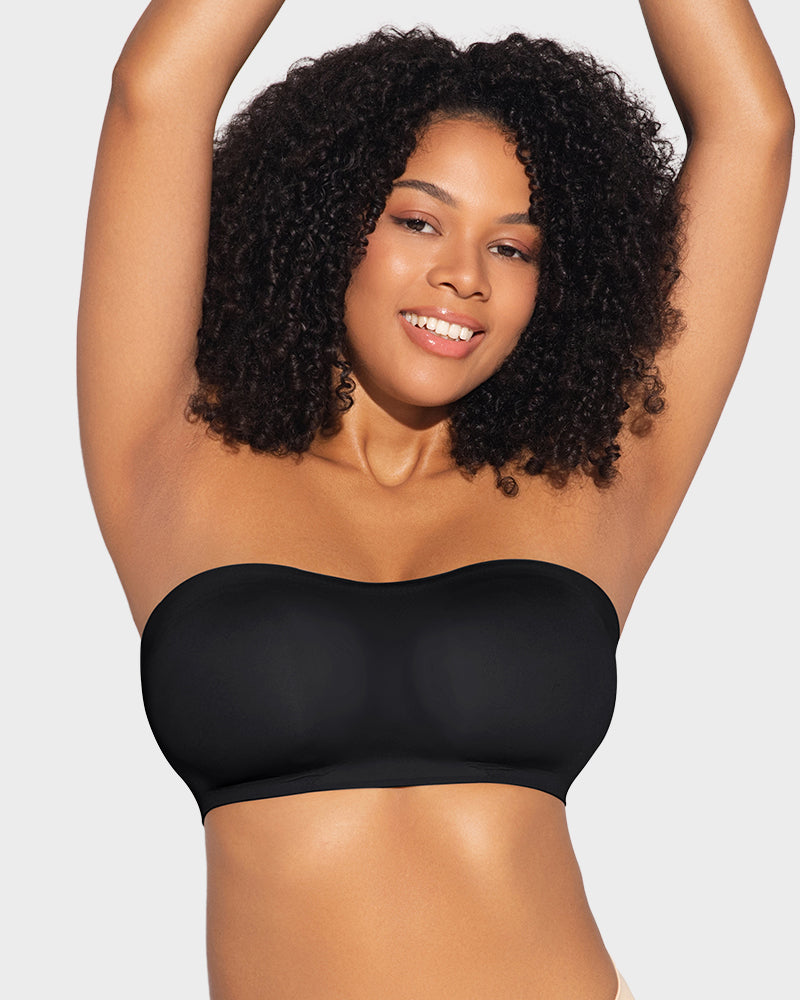 Non-Slip Crossover Side Hook Bandeau Bra