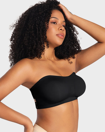 Non-Slip Crossover Side Hook Bandeau Bra