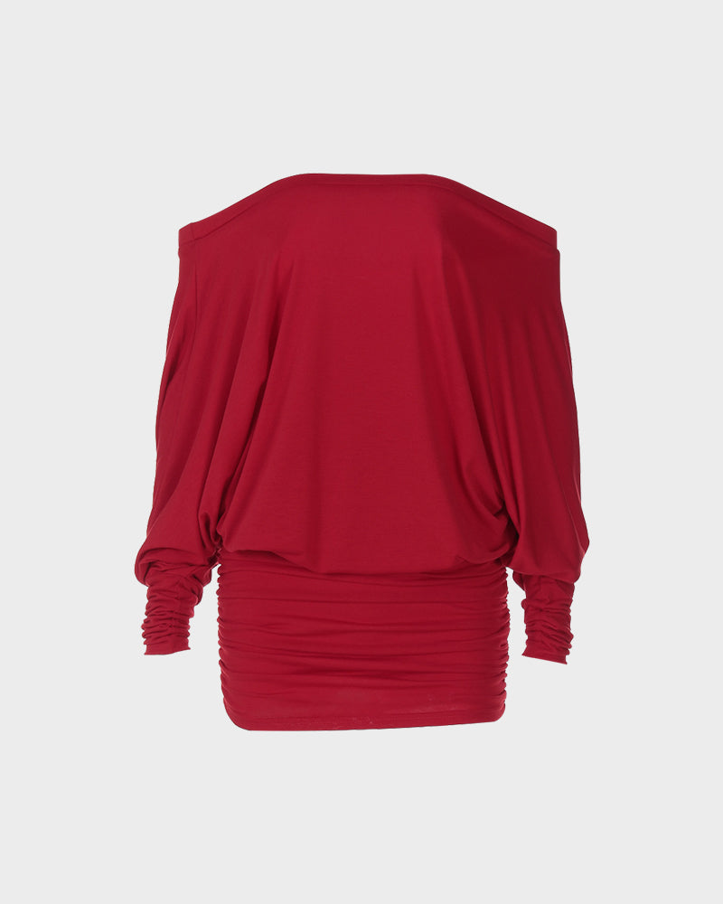 Off-Shoulder Sheer Ruched Bodycon Mini Dress