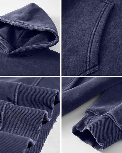 Oversized Unisex Acid Wash Hoodie Pullover