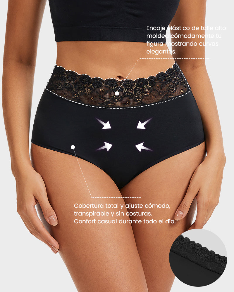 Bragas Hipster de Algodón con Encaje (Paquete de 5)
