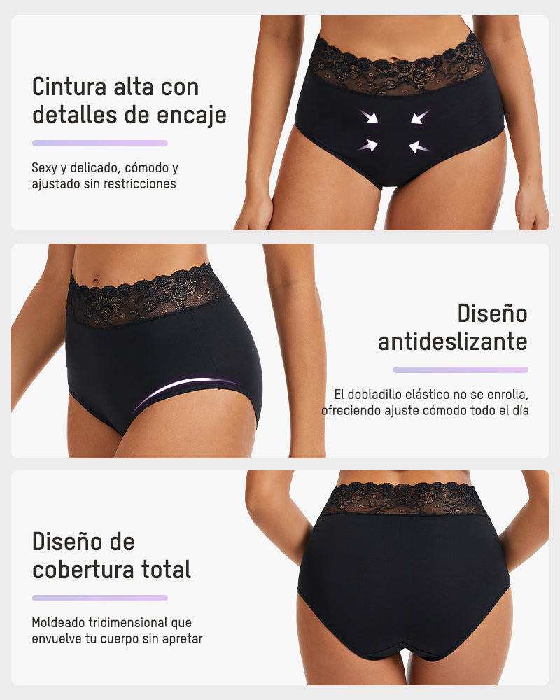 Bragas Hipster de Algodón con Encaje (Paquete de 5)