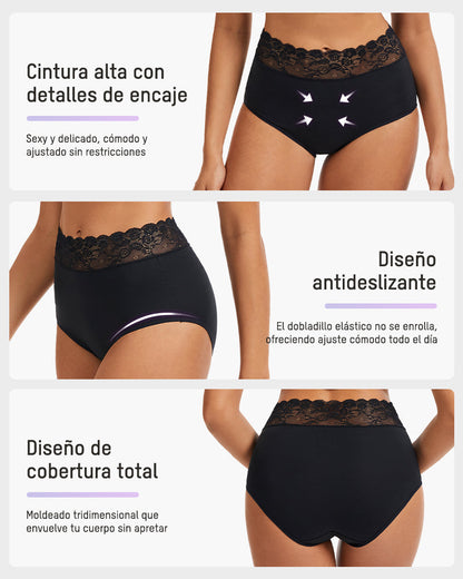 Bragas Hipster de Algodón con Encaje (Paquete de 5)