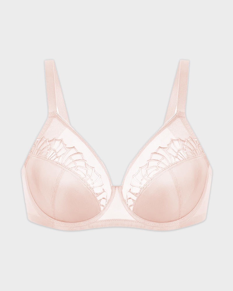 Sujetador Minimizer de Encaje con Perlas y Brillo para Tallas Grandes