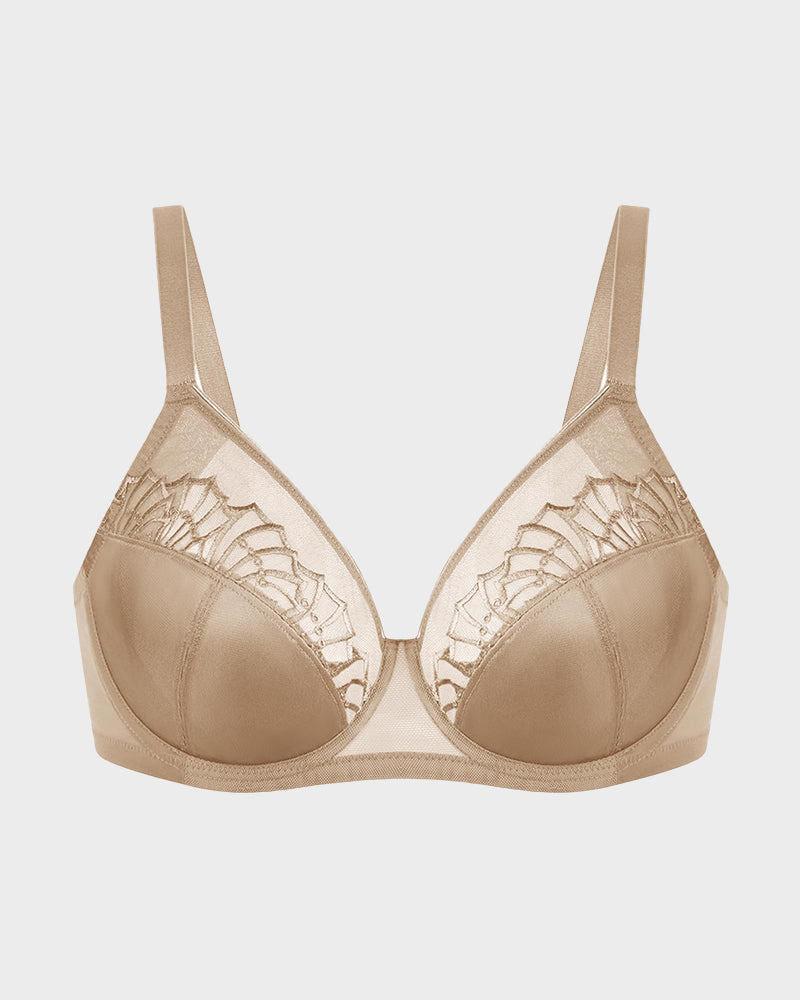 Sujetador Minimizer de Encaje con Perlas y Brillo para Tallas Grandes