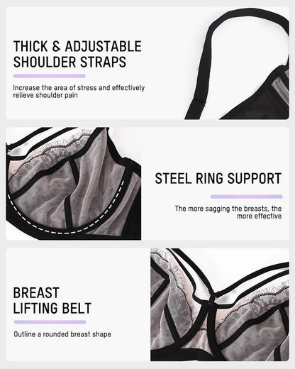 Plus Size Lace Full Coverage Minimizer Bra