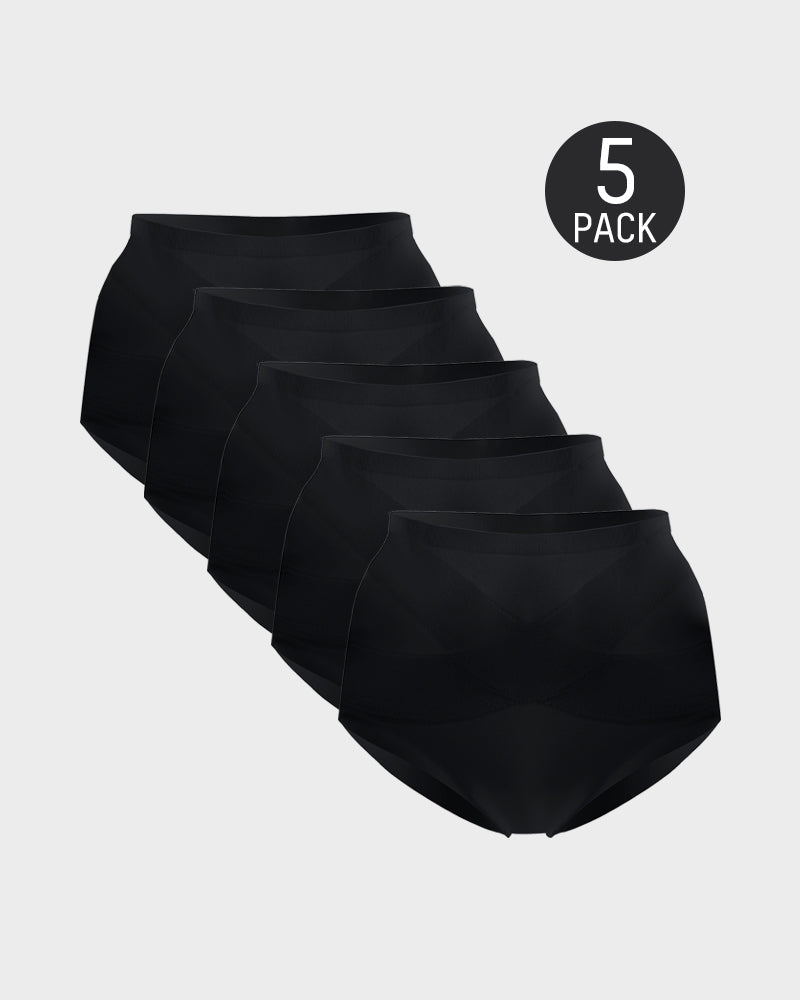 Braga Moldeadora de Cintura Alta Sin Costuras (Paquete de 5)