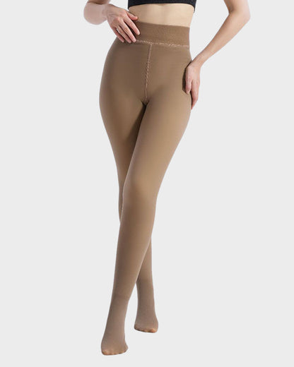 Semi-Transparent Single Seam Fleece Lined Tights