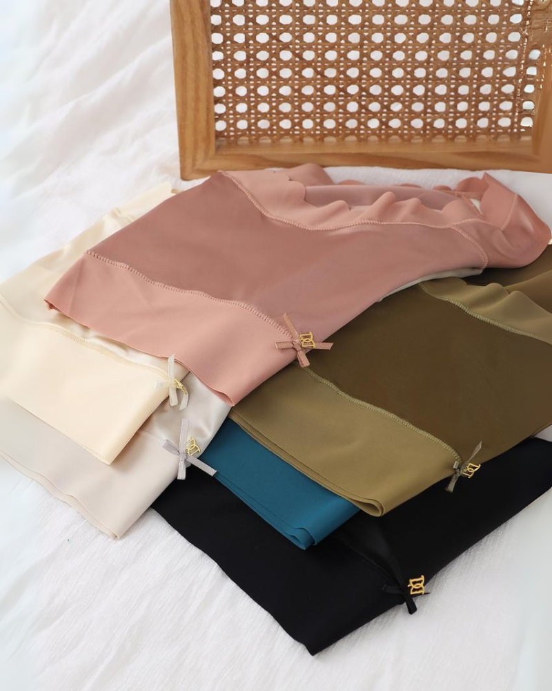 Braguitas Sin Costuras de Cintura Alta con Bordes Ondulados, Satinadas (Paquete de 6)