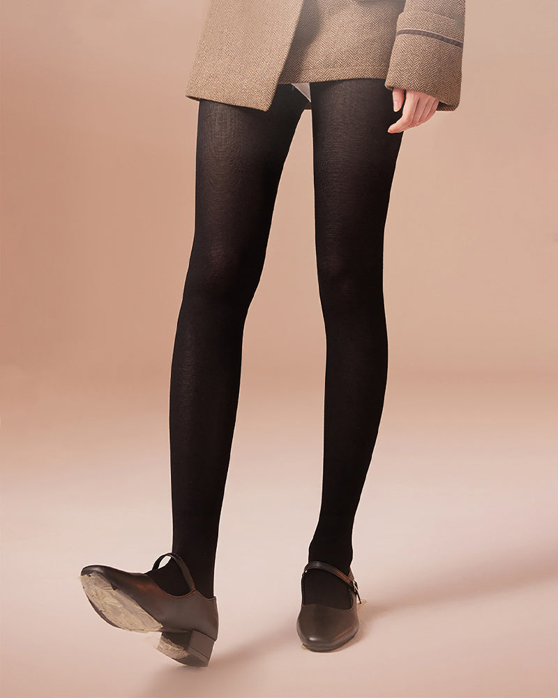 Slim Ribbed 120D Micro-Compression Sheer Tights