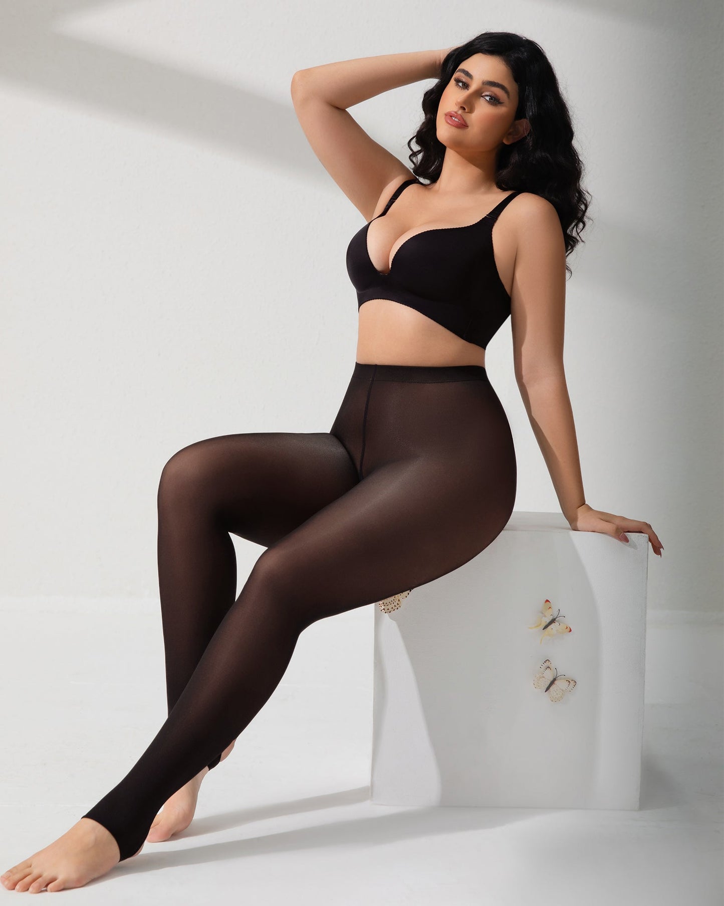 Pantimedias Negras Semitransparentes Adelgazantes