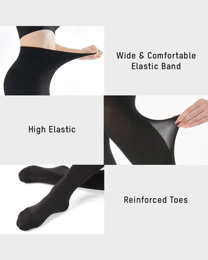 Slimming Semi-Sheer Black Tights