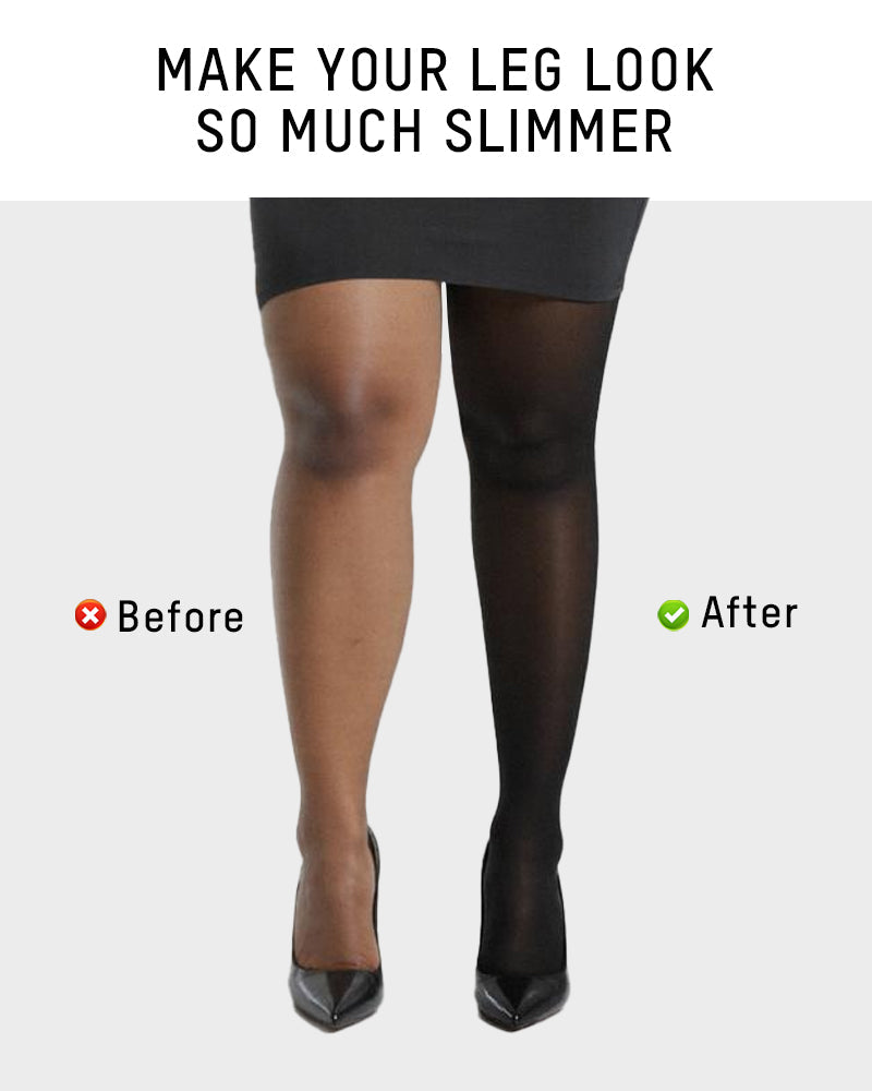Slimming Semi-Sheer Black Tights