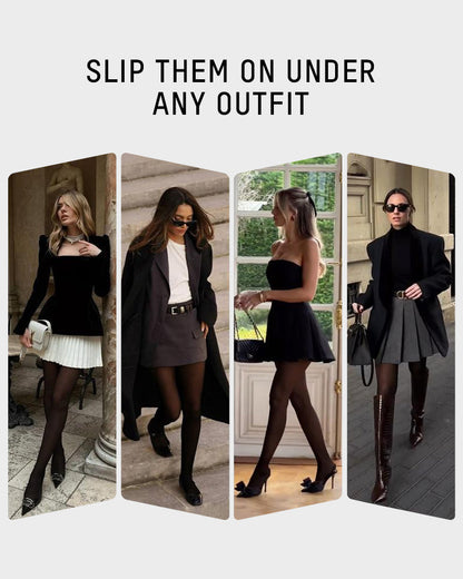 Slimming Semi-Sheer Black Tights