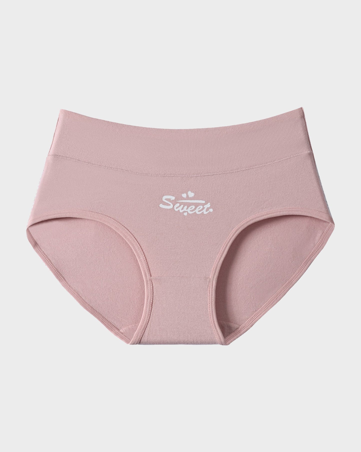 Panties de Algodón Suave con Estampado de Corazones y Cintura Alta(Paquete de 6)