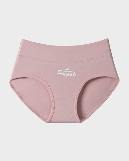 Panties de Algodón Suave con Estampado de Corazones y Cintura Alta(Paquete de 6)