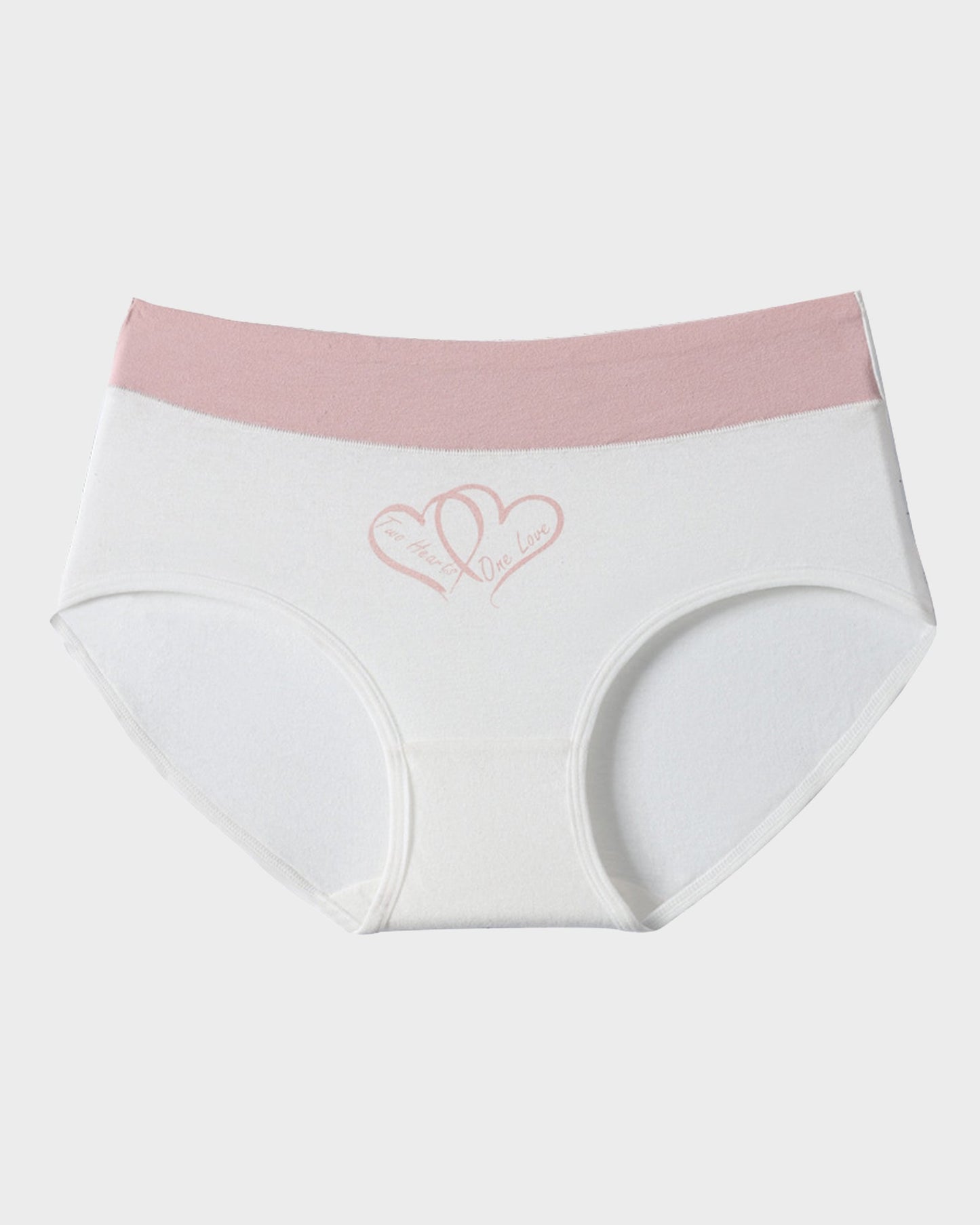 Panties de Algodón Suave con Estampado de Corazones y Cintura Alta(Paquete de 6)