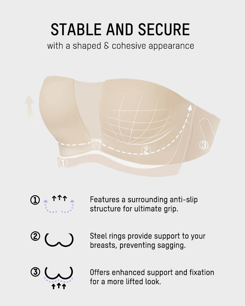 Strapless Anti-Slip Full Coverage Bandeau Bra